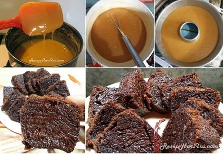 Resep Cake Caramel (Bolu Karamel Sarang Semut) Panggang Tanpa Mixer