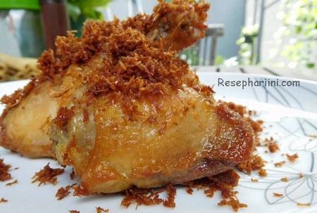 Cara Membuat Ayam Goreng Serundeng Kelapa Kering Manis